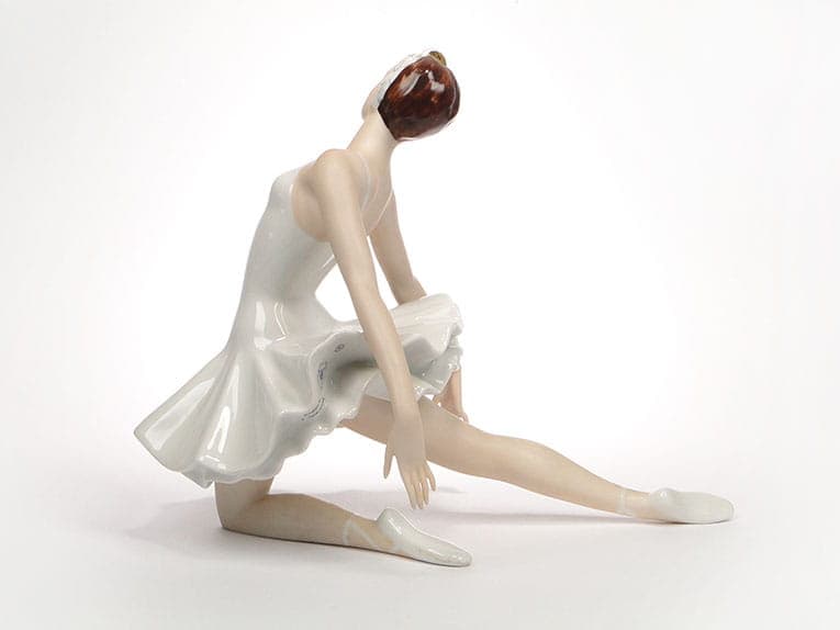 Ballerina figurine, white porcelain, Royal Dux Bohemia, Czech Republic, 1950s. - 351069
