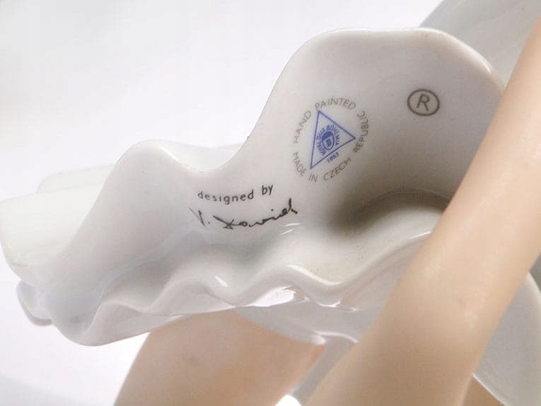 Ballerina figurine, white porcelain, Royal Dux Bohemia, Czech Republic, 1950s. - 351066