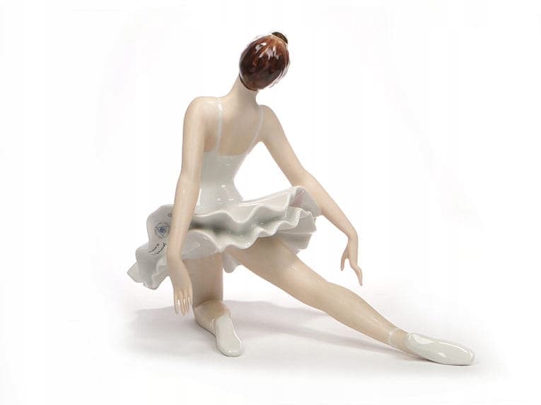 Ballerina figurine, white porcelain, Royal Dux Bohemia, Czech Republic, 1950s. - 351068
