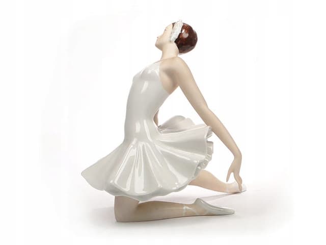 Ballerina figurine, white porcelain, Royal Dux Bohemia, Czech Republic, 1950s. - DIMENSION