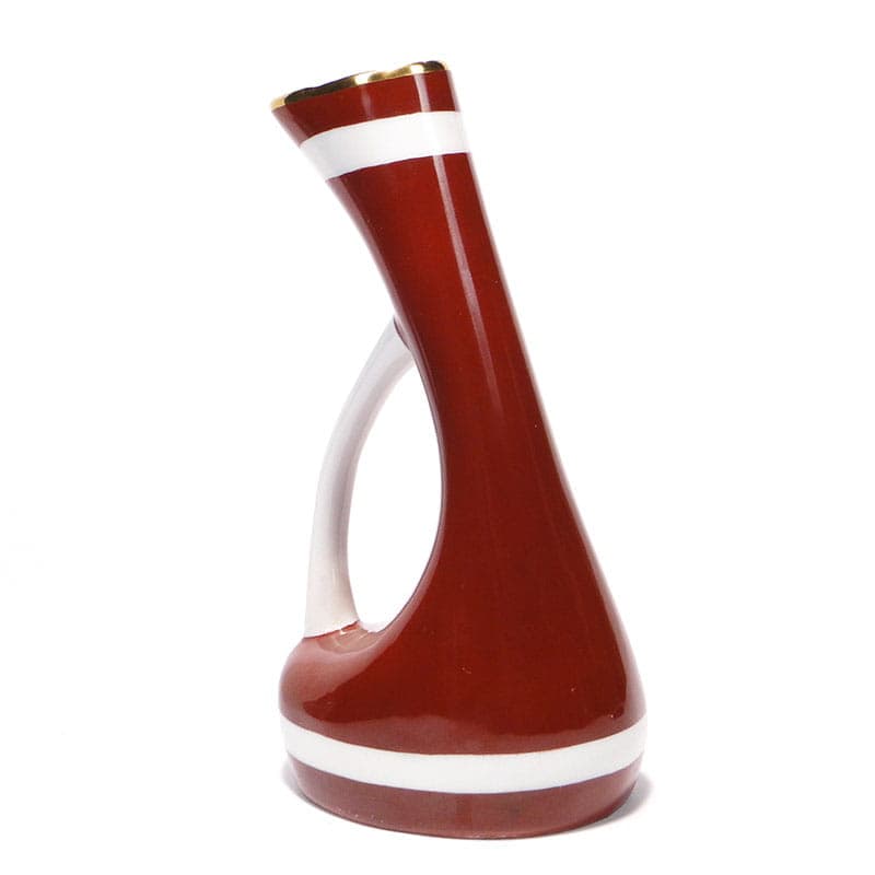 Wazon New Look, porcelana czerwona biała złota, proj. H. Baran, Polska, lata 50. - 351075