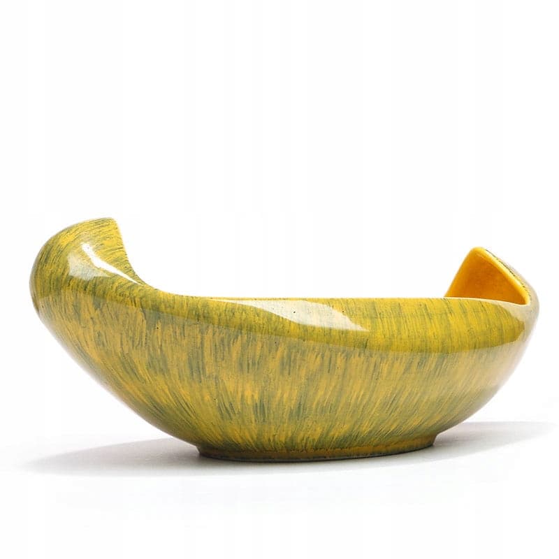 Ikebana, wzór 494, żółty zielony, fajans, proj. W. Płażewski, Włocławek, Polska, lata 60. - 351088