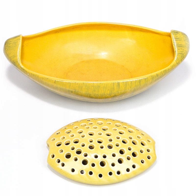 Ikebana, wzór 494, żółty zielony, fajans, proj. W. Płażewski, Włocławek, Polska, lata 60. - 351082