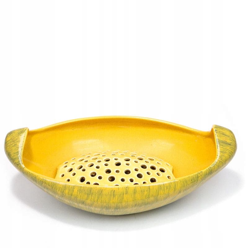 Ikebana, wzór 494, żółty zielony, fajans, proj. W. Płażewski, Włocławek, Polska, lata 60.