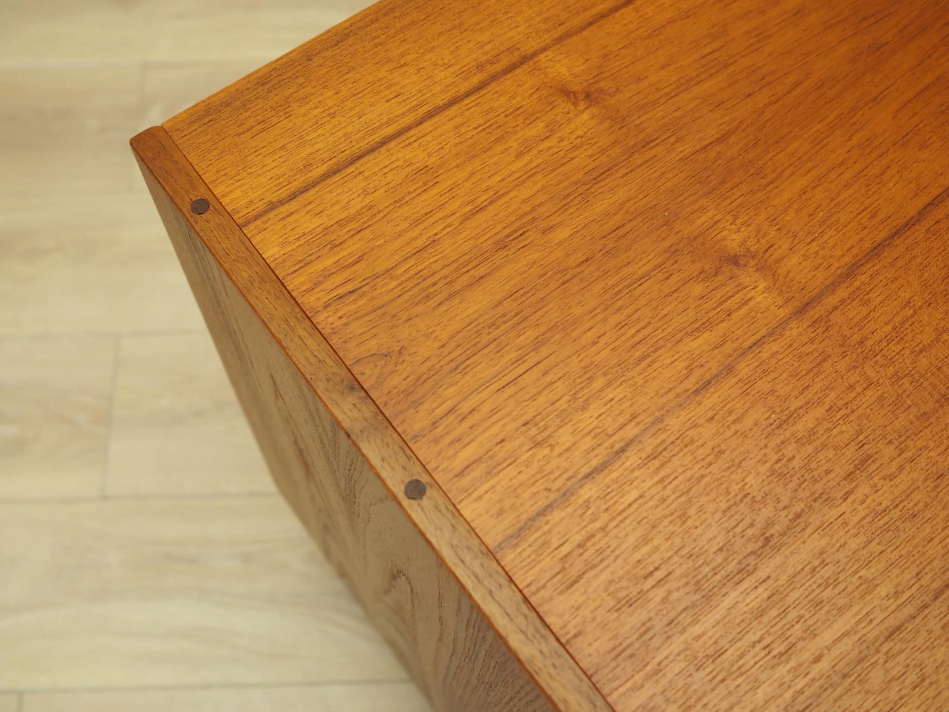 Cabinet, orange teak, black wood, Denmark, 1970s. - 26092