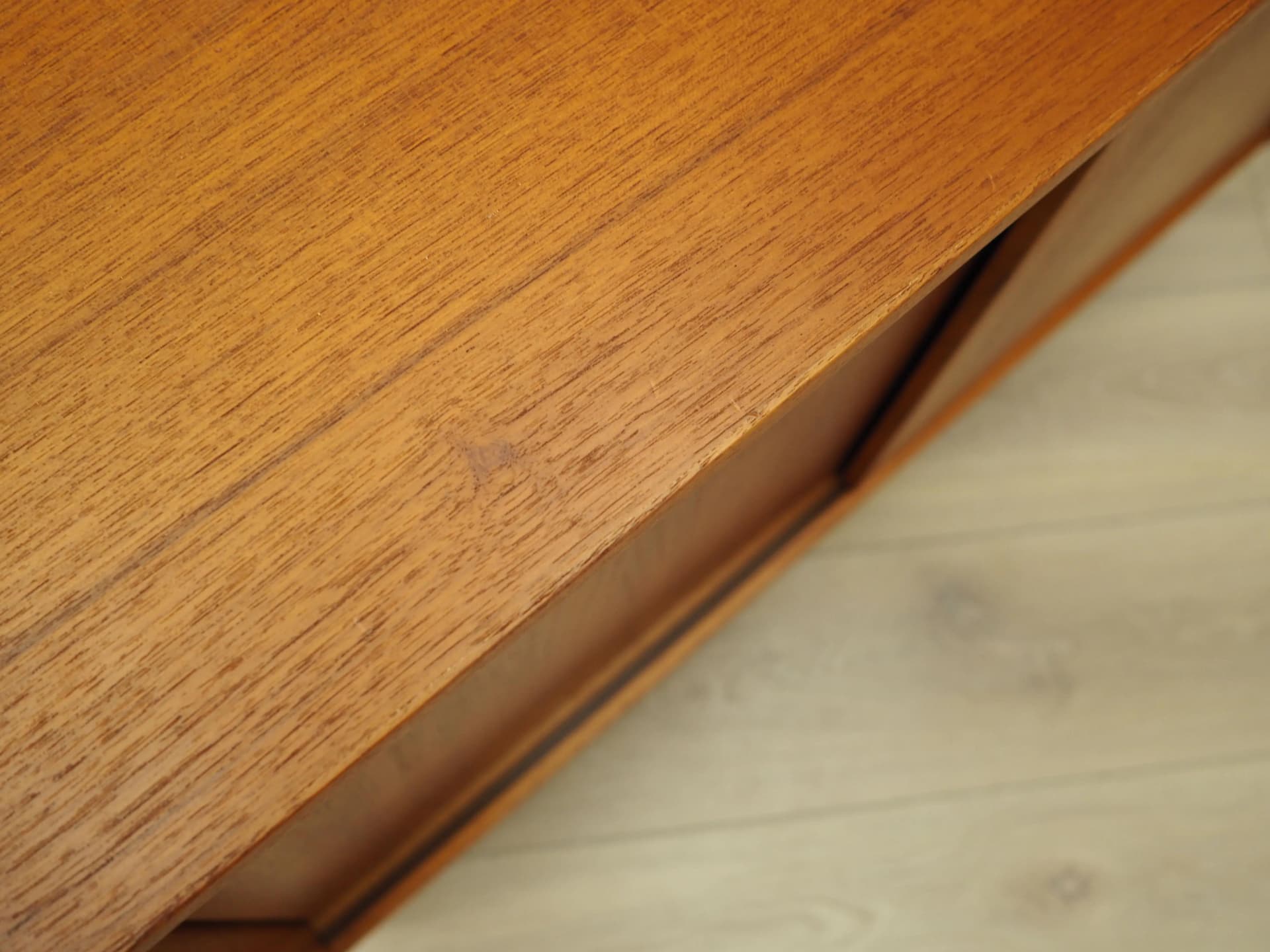 Cabinet, orange teak, black wood, Denmark, 1970s. - 26093