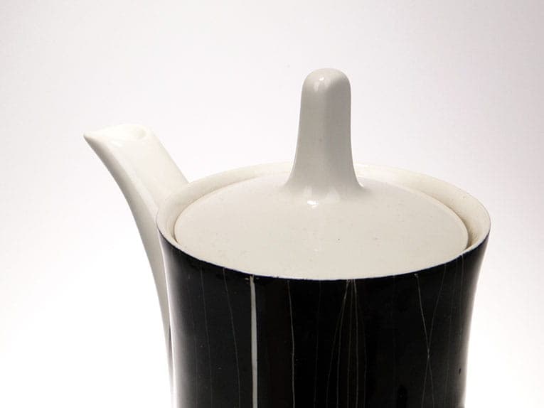 Coffee Pot Krokus, black white porcelain, by W. Potacki, Ćmielów, Poland, 1960s. - 351106