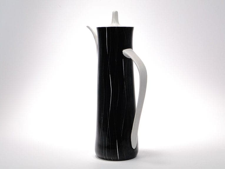 Coffee Pot Krokus, black white porcelain, by W. Potacki, Ćmielów, Poland, 1960s. - 351102