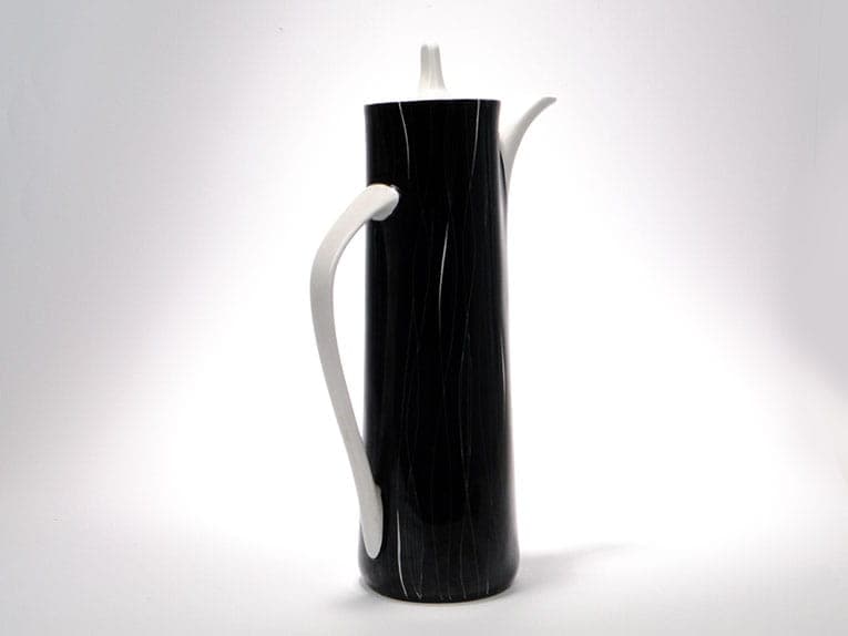 Coffee Pot Krokus, black white porcelain, by W. Potacki, Ćmielów, Poland, 1960s. - 351103