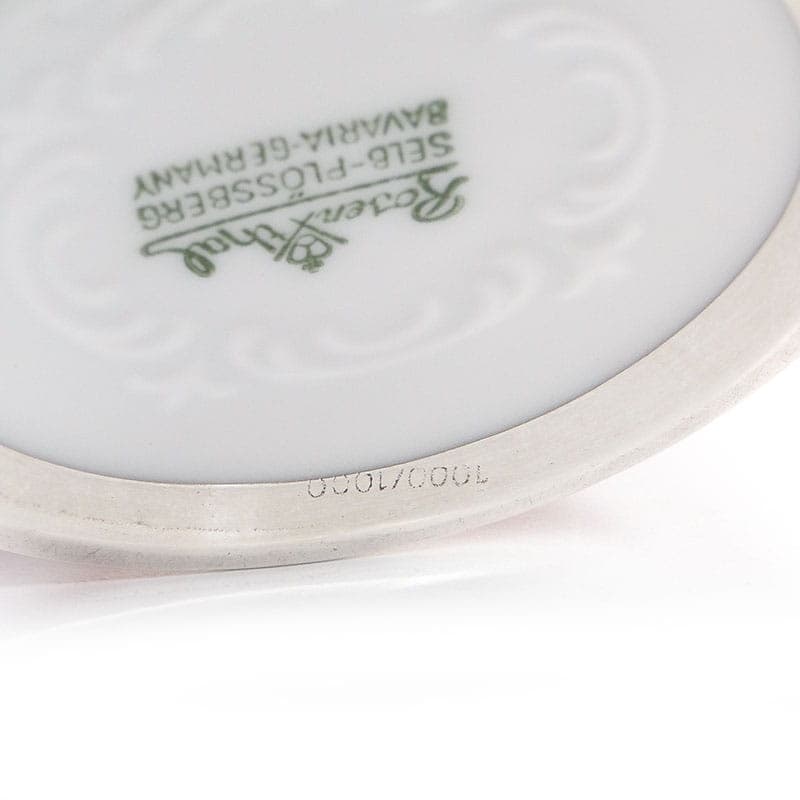 Wazon Art Deco, czerwony, porcelana, srebro, Rosenthal Selb, Niemcy, lata 50. - 351119