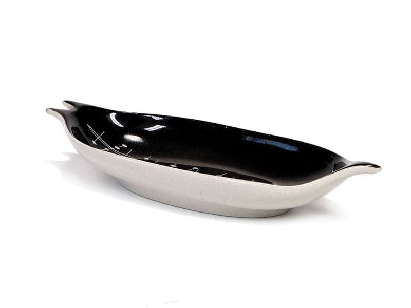 Platter Jaskółka, black white porcelain, Chodzież, Poland, 1970s. - 351120