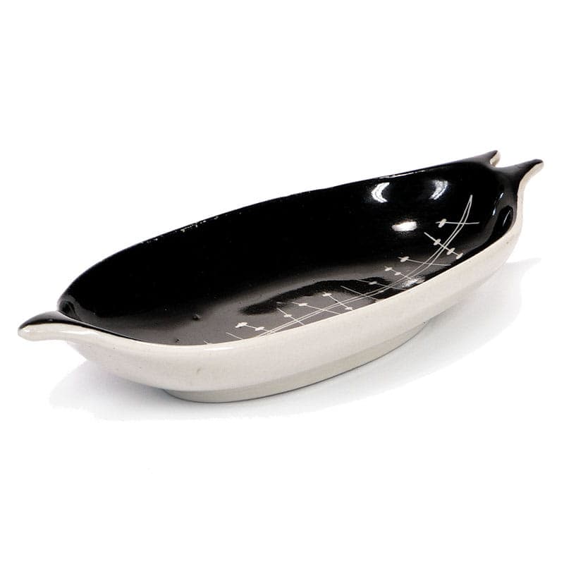 Platter Jaskółka, black white porcelain, Chodzież, Poland, 1970s. - 351122