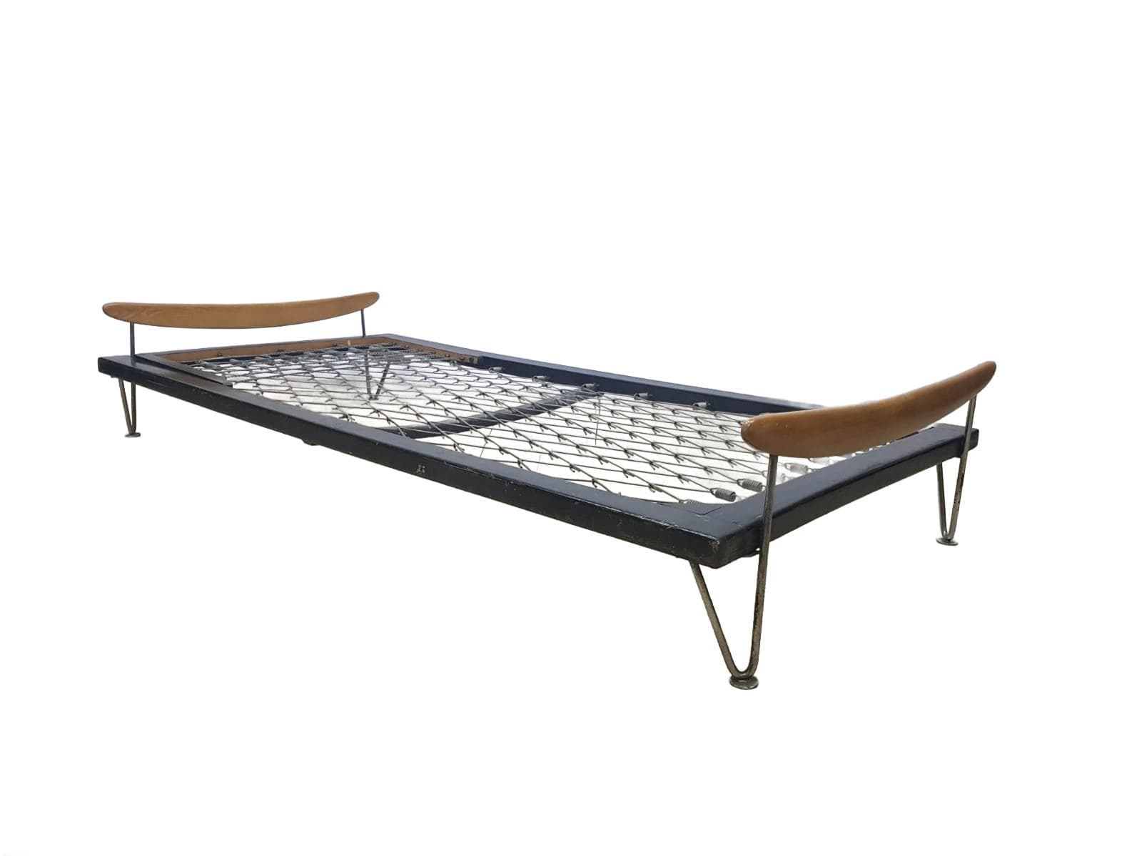 Daybed, Fred Ruf, black, teak, chrome, Wohnbedarf