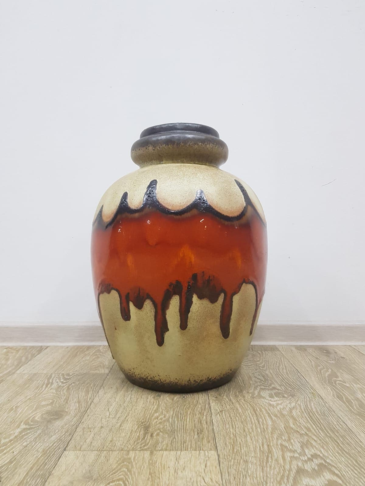 Wazon Grand Vase Lava, Scheurich, ceramika, beżowy, pomarańczowy, czerwony, czarny, brązowy - 351268
