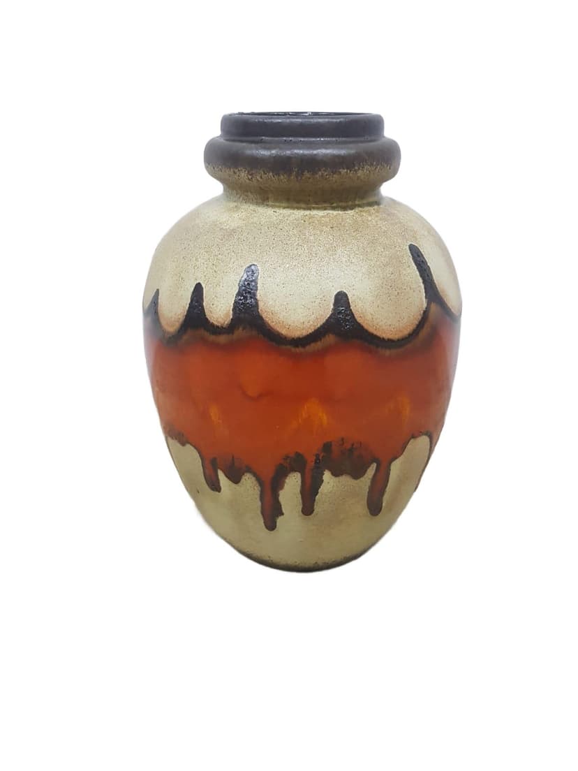 Wazon Grand Vase Lava, Scheurich, ceramika, beżowy, pomarańczowy, czerwony, czarny, brązowy