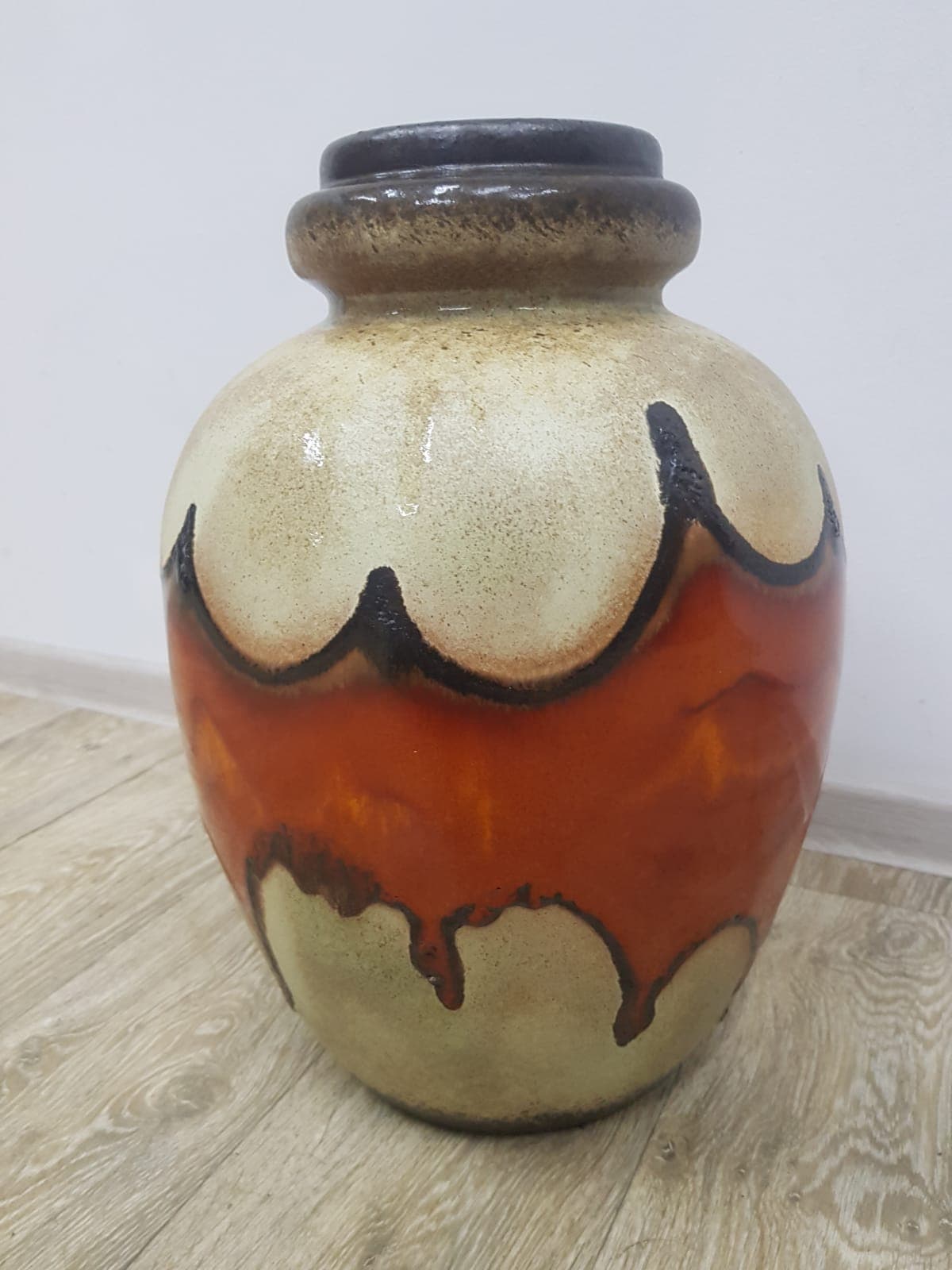 Wazon Grand Vase Lava, Scheurich, ceramika, beżowy, pomarańczowy, czerwony, czarny, brązowy - 351267