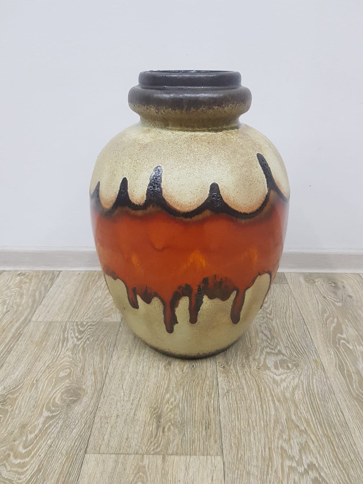Wazon Grand Vase Lava, Scheurich, ceramika, beżowy, pomarańczowy, czerwony, czarny, brązowy - 351262