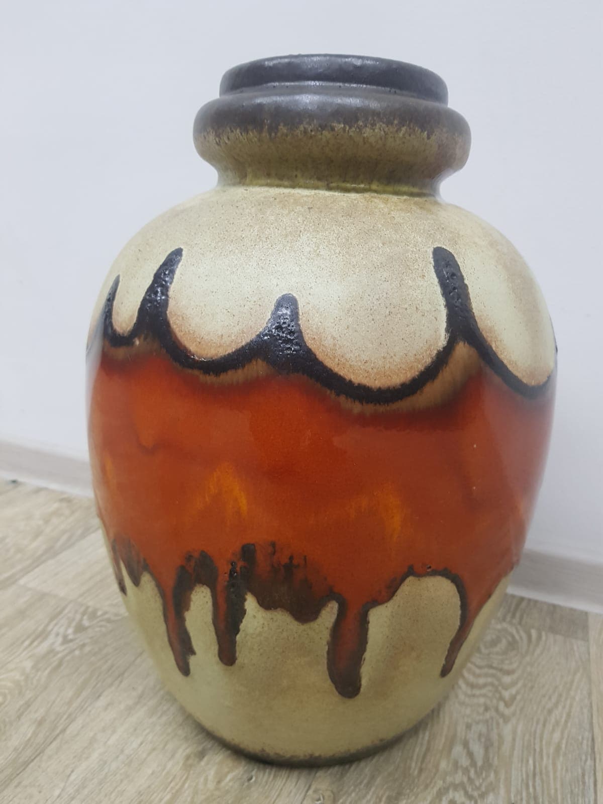 Wazon Grand Vase Lava, Scheurich, ceramika, beżowy, pomarańczowy, czerwony, czarny, brązowy - 351266