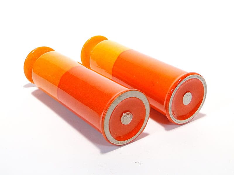 Pair of carafes, orange yellow ceramics, Hutschenreuther, Germany, 1970s. - 351293
