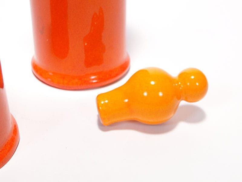 Pair of carafes, orange yellow ceramics, Hutschenreuther, Germany, 1970s. - 351298