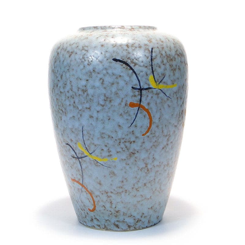 Wazon ceramiczny niebieski, Scheurich, Niemcy, lata 50.