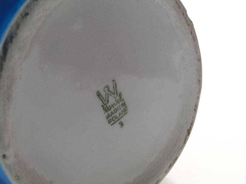 Wazon turkusowy, porcelana, Wałbrzych, Polska, lata 50. - 351544
