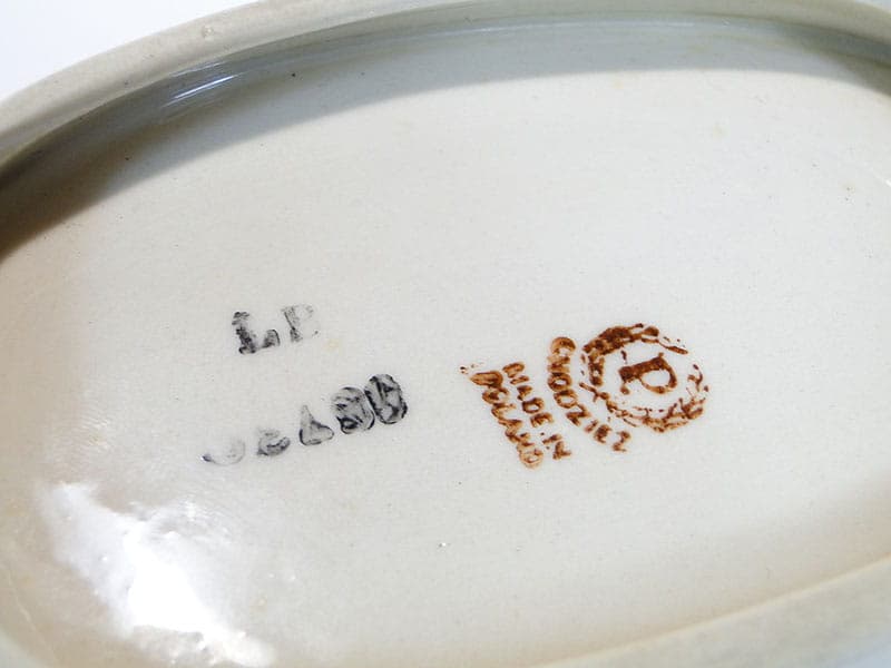 Patera łezka, żółty czarny, porcelit, proj. D. Duszniak, Chodzież, Polska, lata 60. - 351547