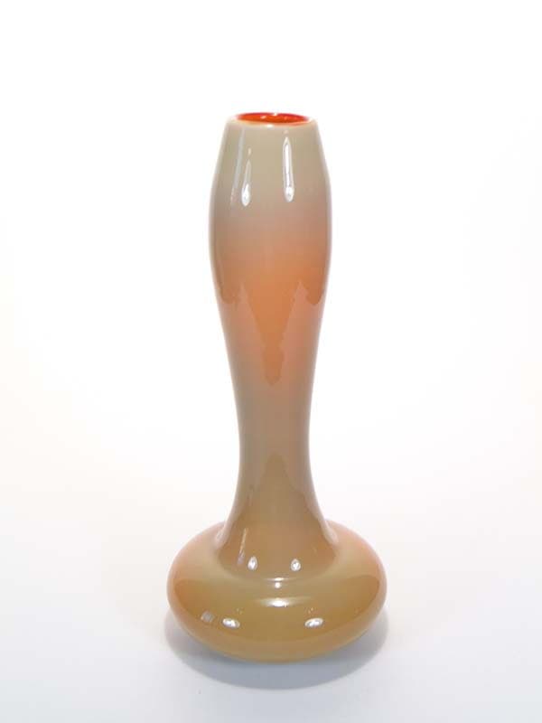 Wazon Herkules, nude pomarańcz, szkło, proj. E. Gerczuk-Moskaluk, Polska, lata 80. - 351761