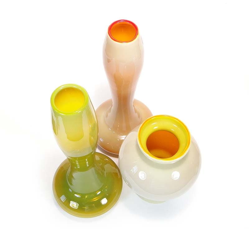 Wazon Herkules, nude pomarańcz, szkło, proj. E. Gerczuk-Moskaluk, Polska, lata 80. - 351755