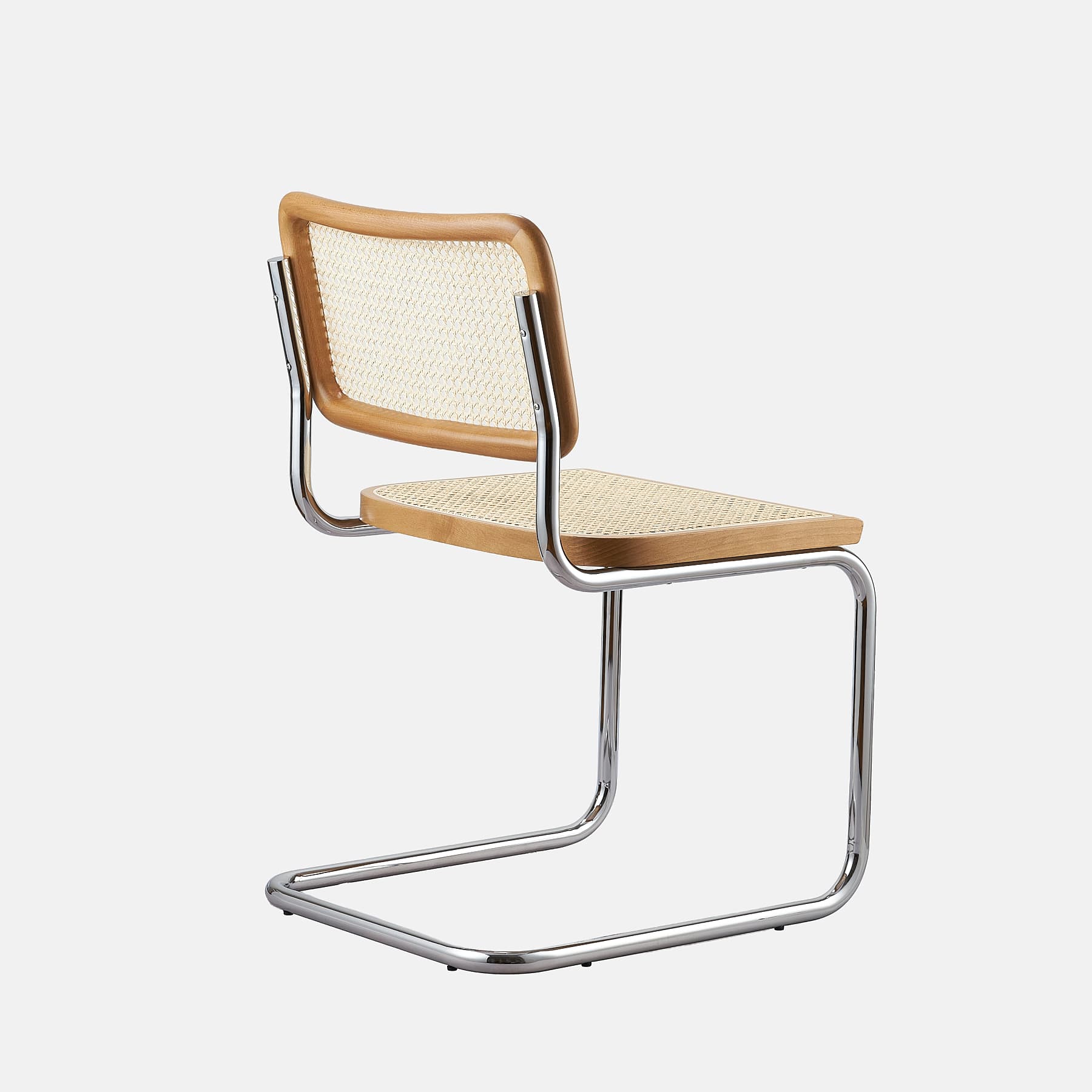 Zestaw 4 krzeseł z giętej stali premium wg proj. Cesca, M. Breuer, Bauhaus, miodowe - 351892