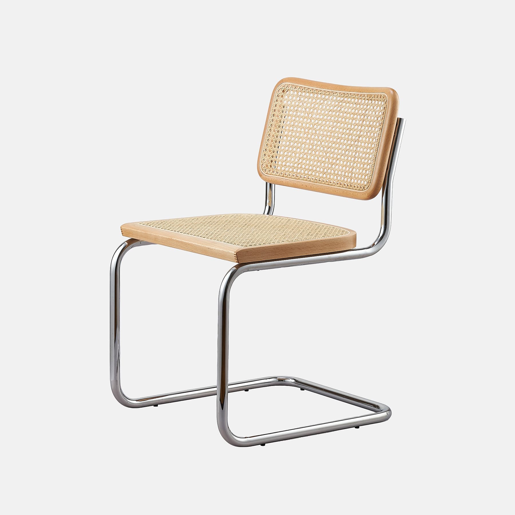 Zestaw 6 krzeseł z giętej stali premium wg proj. Cesca, M. Breuer, Bauhaus, naturalny buk - 351970