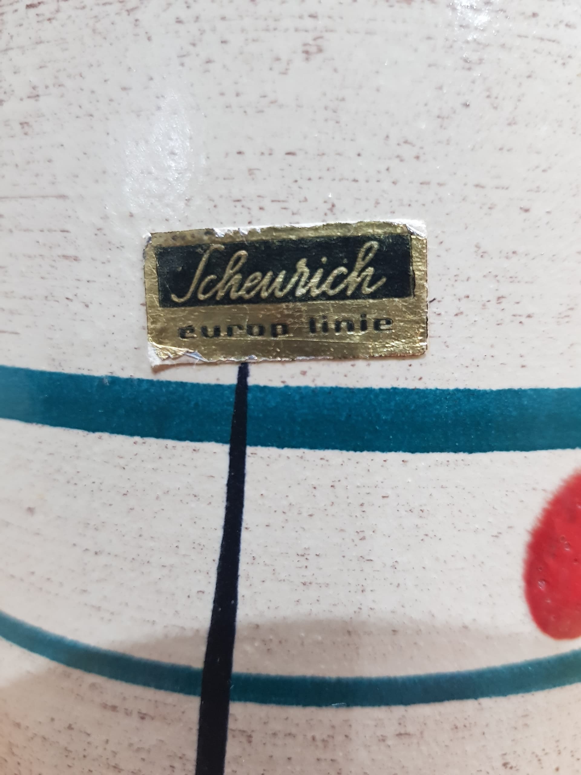 Wazon Europ Line, ceramika szkliwiona beżowa, Scheurich, Niemcy, lata 60. - 352077