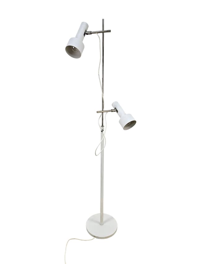 Lampa podłogowa, biała, metal chrom, Niemcy, lata 60. - WYMIARY