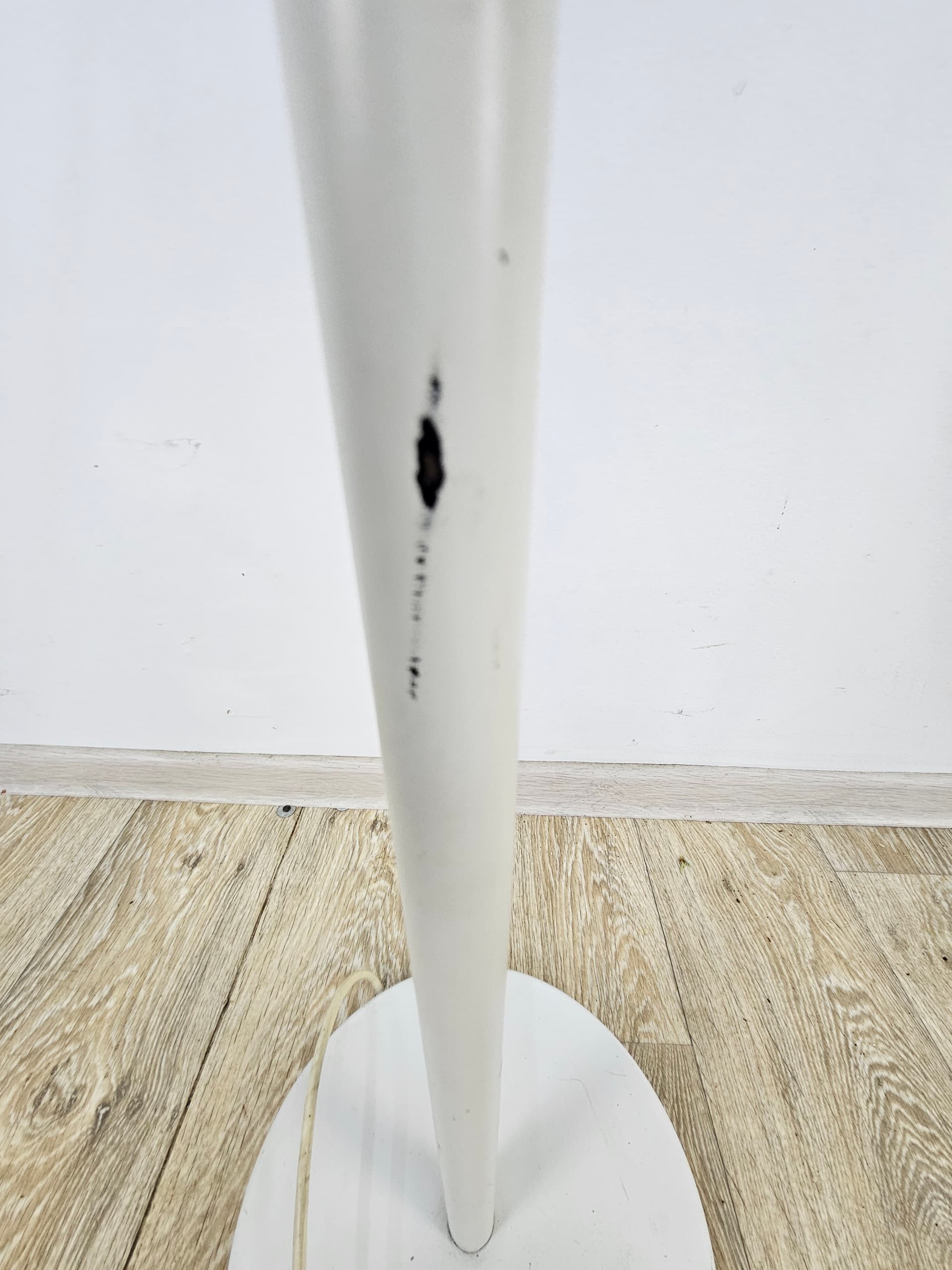 Lampa podłogowa, biała, metal chrom, Niemcy, lata 60. - 352175