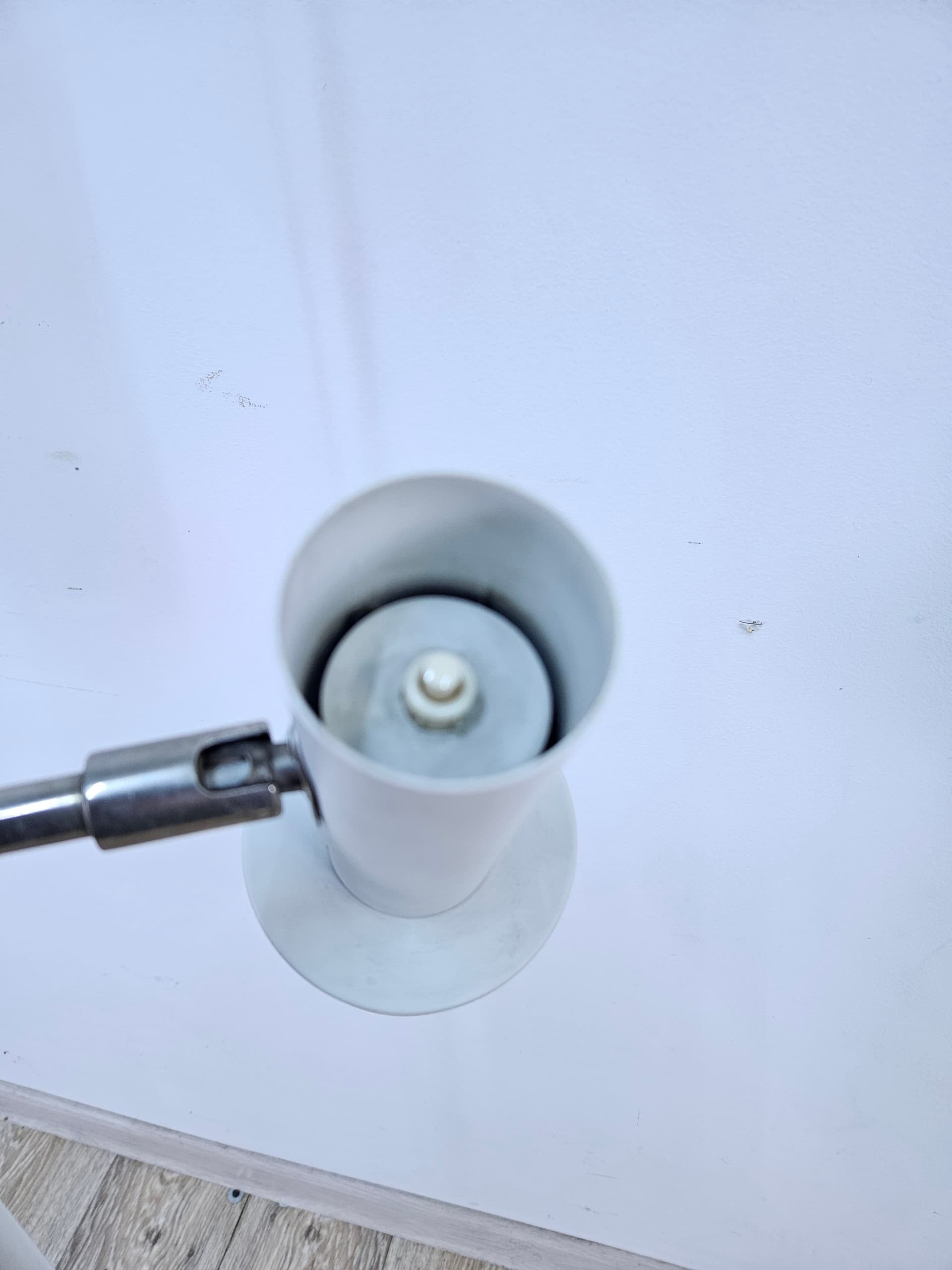 Lampa podłogowa, biała, metal chrom, Niemcy, lata 60. - 352183