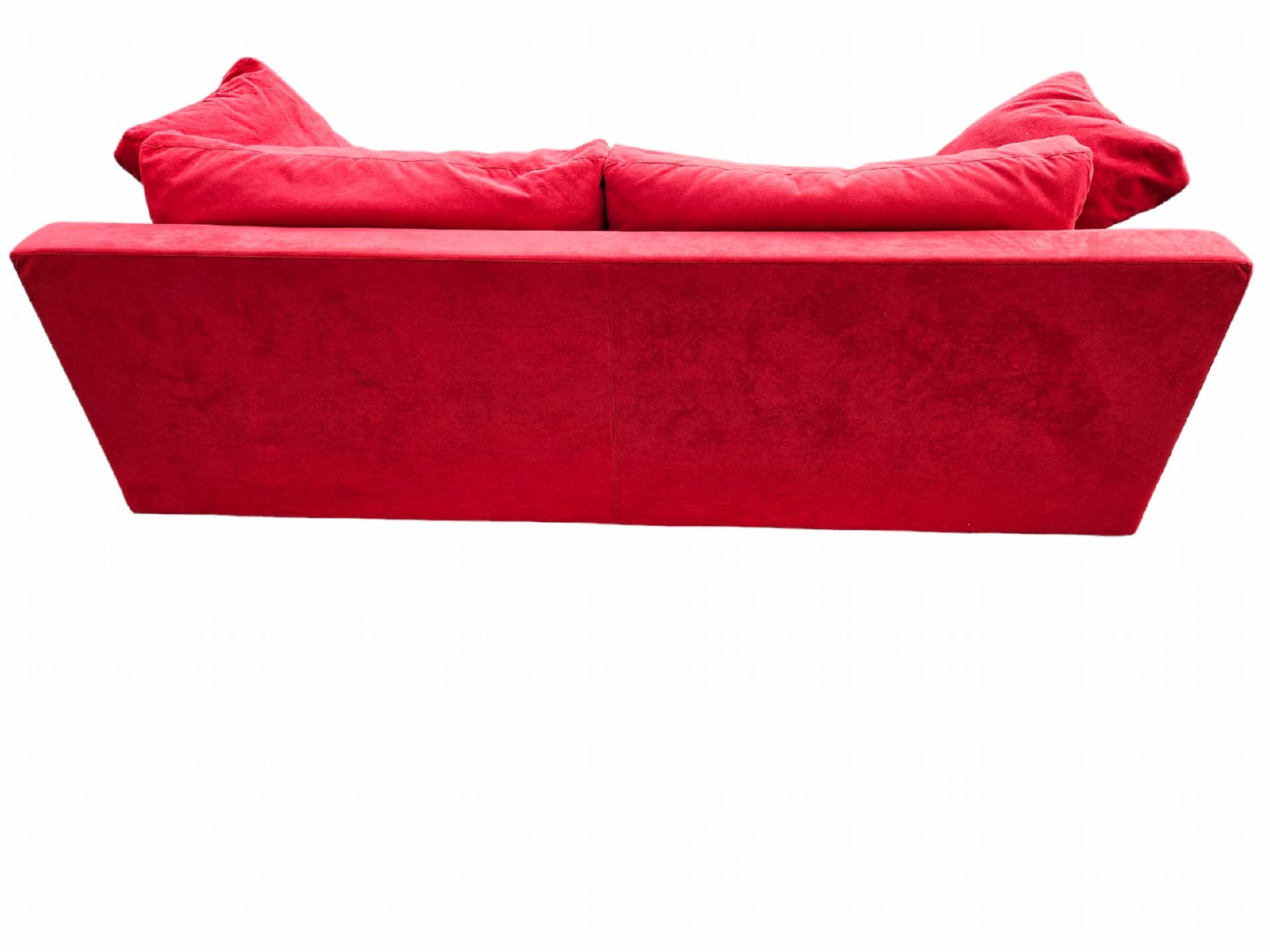 Sofa Sity, red velvet, black leather, B&B Italia, Italy, 1980s. - 352194