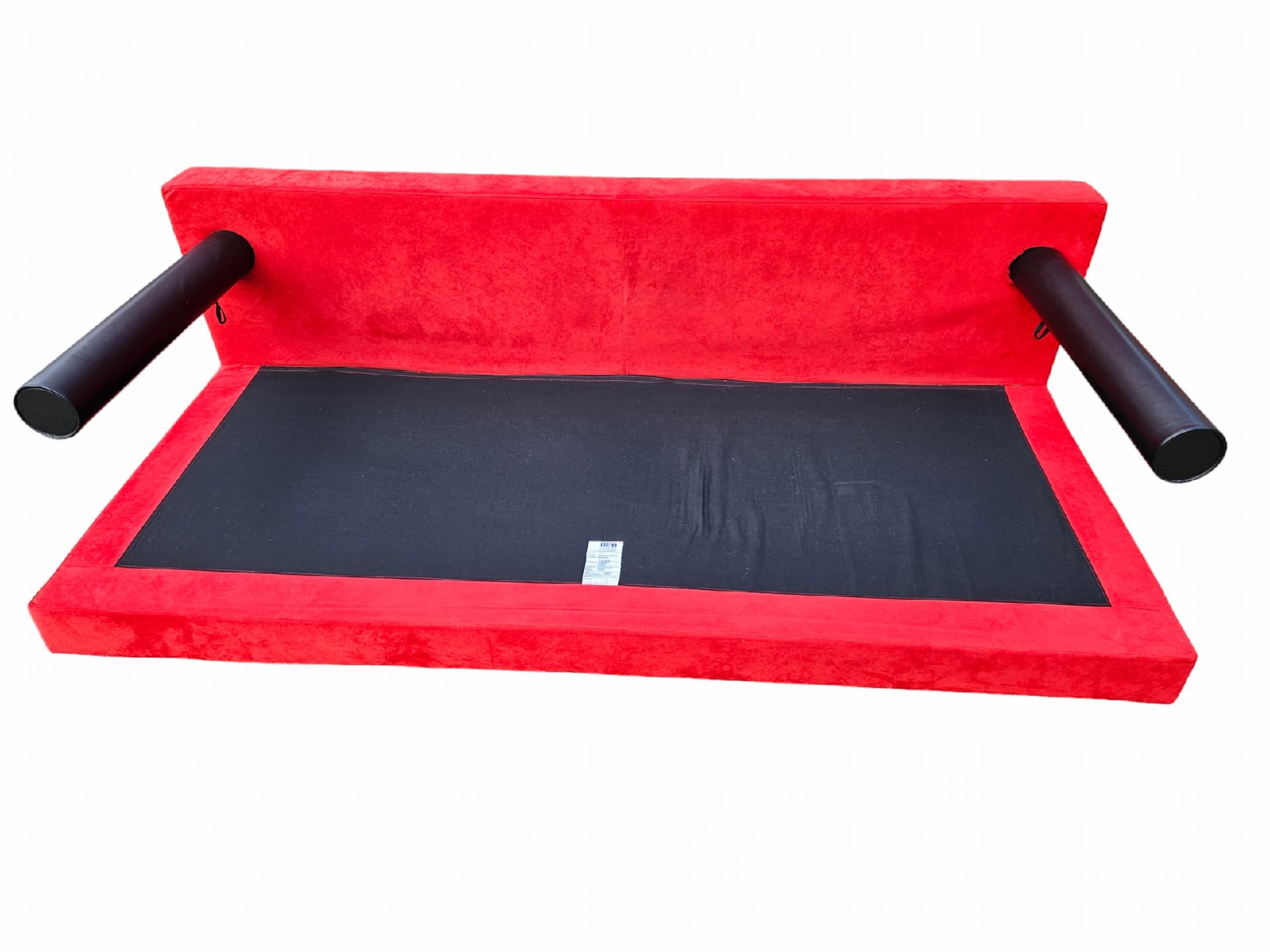 Sofa Sity, red velvet, black leather, B&B Italia, Italy, 1980s. - 352195