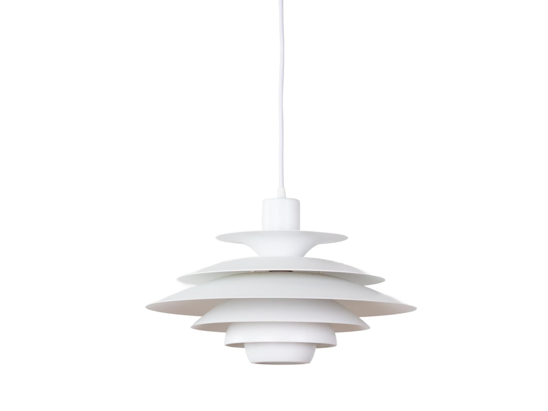 Lampa wisząca Verona, aluminium biały, proj. K. Wiborg, Jeka, Dania, lata 80.