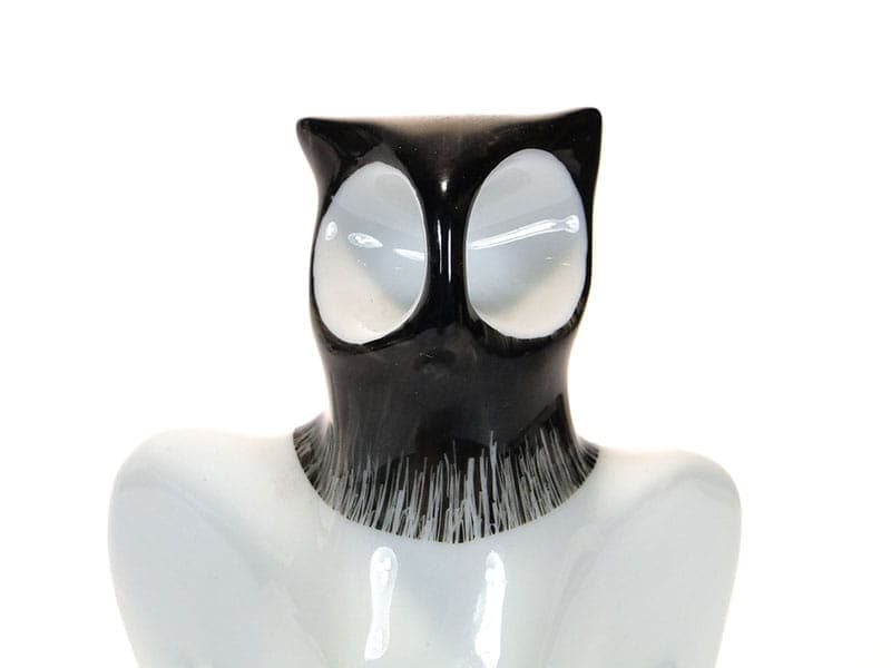 Owl figurine, white black porcelain, Wawel, Poland, 1960s - 352501