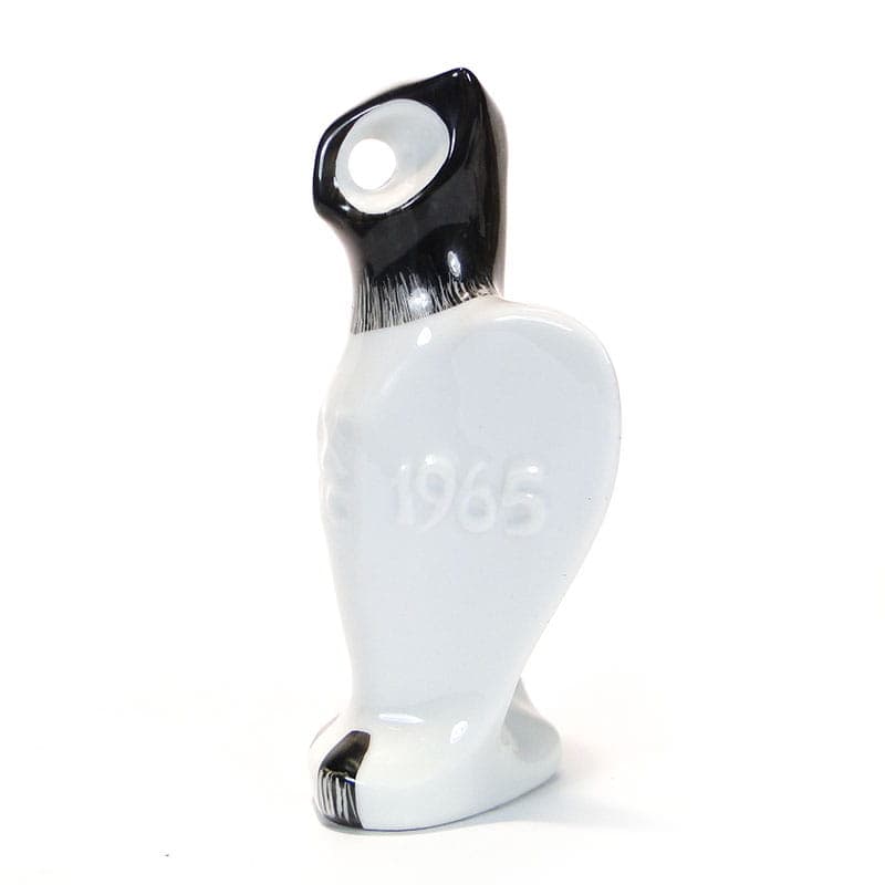 Owl figurine, white black porcelain, Wawel, Poland, 1960s - 352503