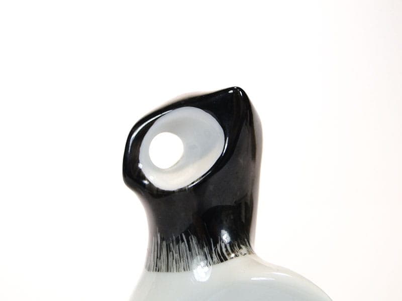 Owl figurine, white black porcelain, Wawel, Poland, 1960s - 352498