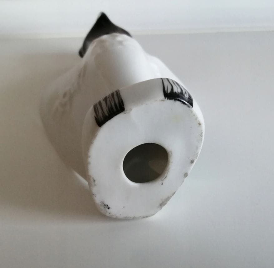 Owl figurine, white black porcelain, Wawel, Poland, 1960s - 352505