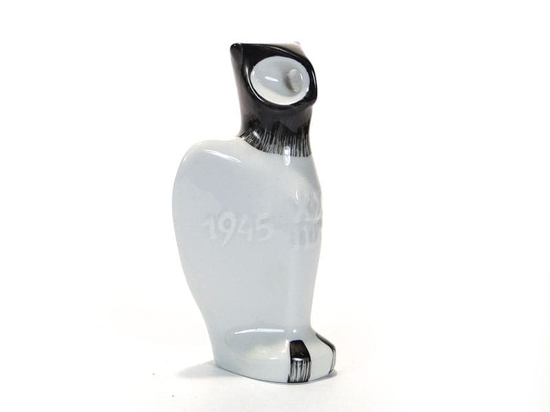 Owl figurine, white black porcelain, Wawel, Poland, 1960s - 352502