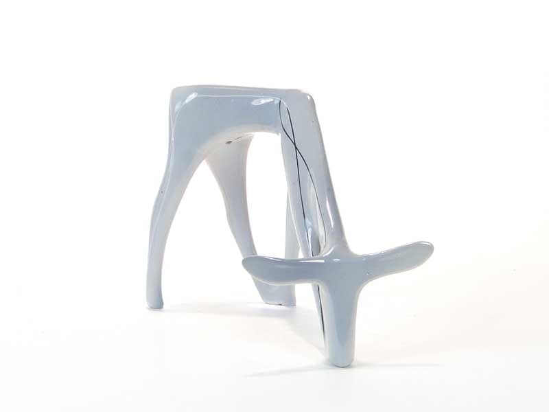 Figurine Deer, white grey porcelain, by L. Tomaszewski, Ćmielów, Poland, 1960s. - 352510