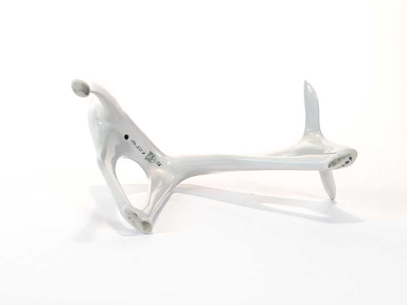 Figurine Deer, white grey porcelain, by L. Tomaszewski, Ćmielów, Poland, 1960s. - 352513