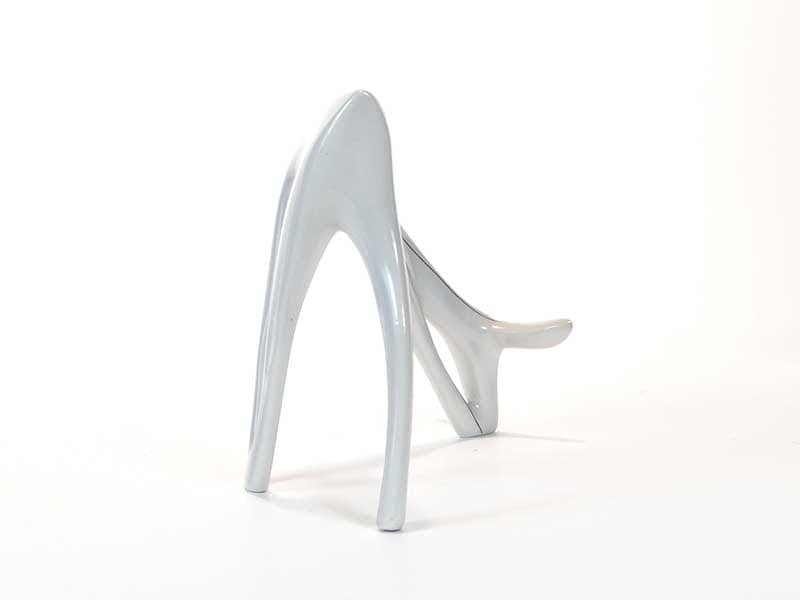 Figurine Deer, white grey porcelain, by L. Tomaszewski, Ćmielów, Poland, 1960s. - 352512