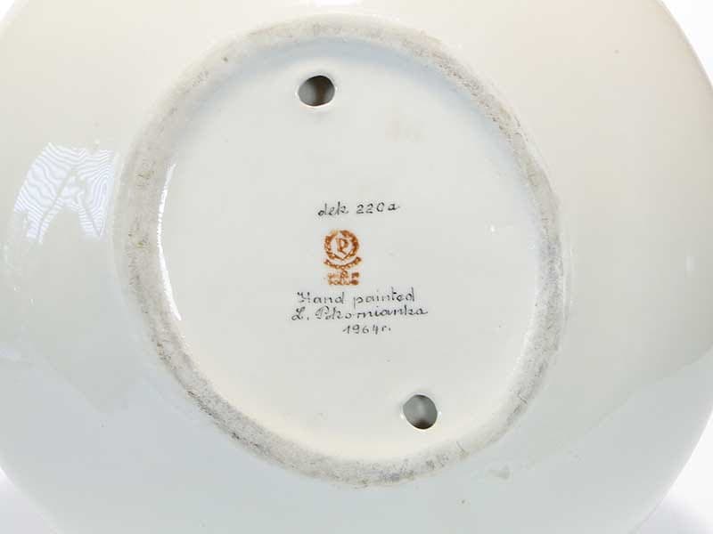 Platter Sieć, grey-blue porcelain, by L. Pokornianka, Poland, 1960s. - 352521