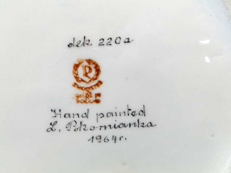Platter Sieć, grey-blue porcelain, by L. Pokornianka, Poland, 1960s. - 352518