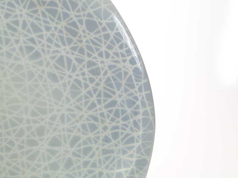 Platter Sieć, grey-blue porcelain, by L. Pokornianka, Poland, 1960s. - 352519