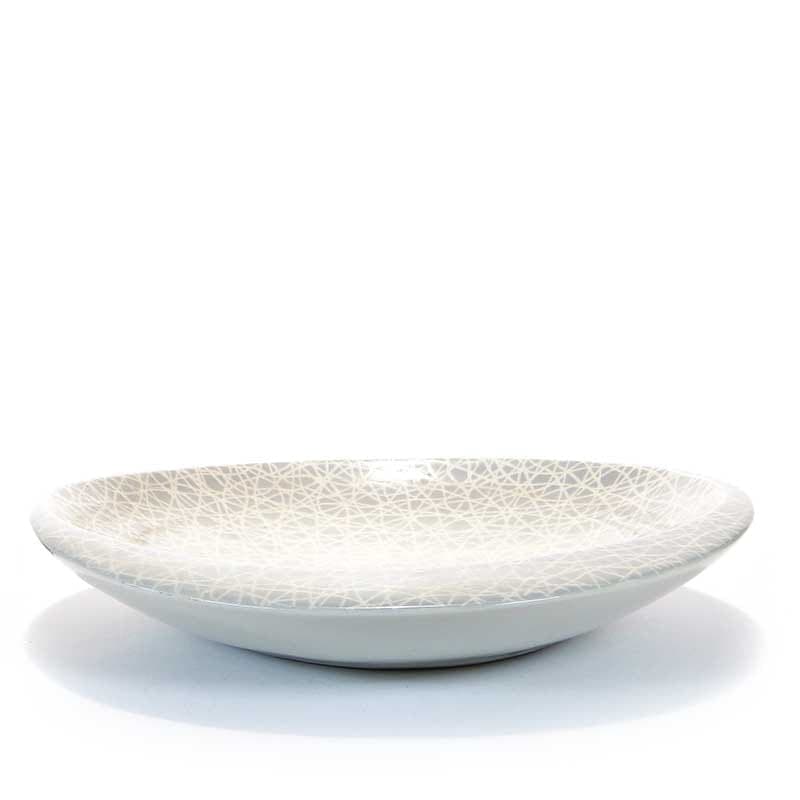 Platter Sieć, grey-blue porcelain, by L. Pokornianka, Poland, 1960s. - 352517